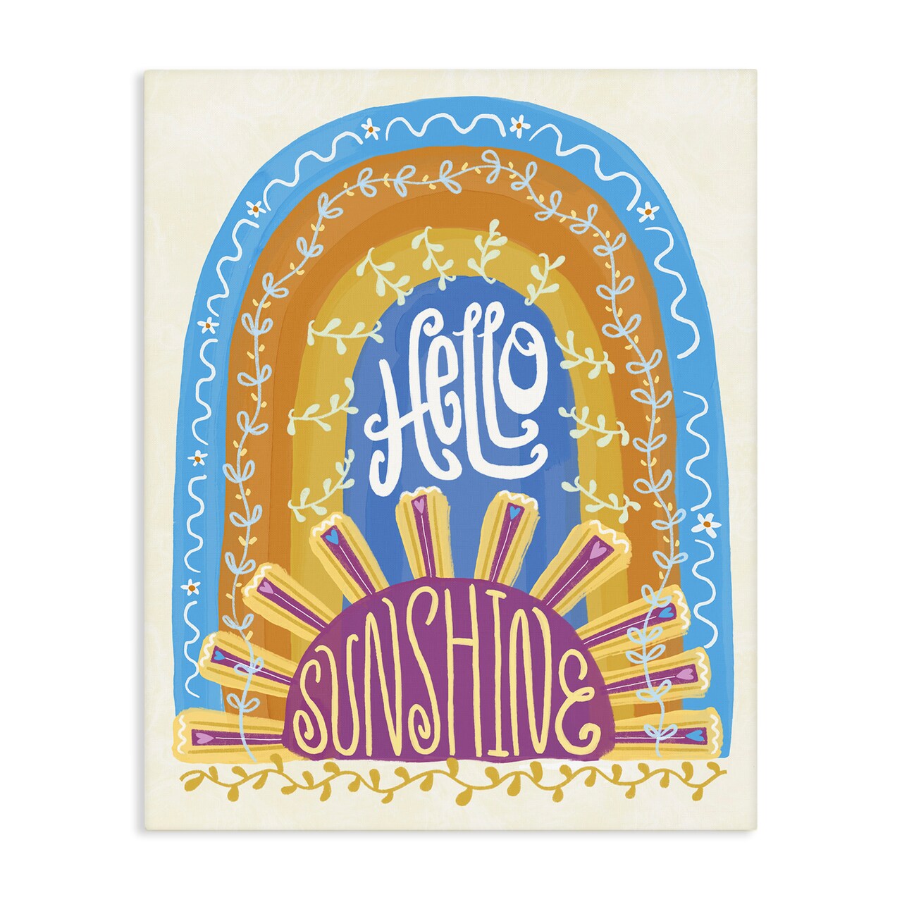 Stupell Industries Boho Hello Sunshine Canvas, design by Connie Summers